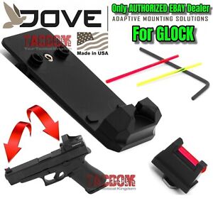 DOVE Mounting Solutions for GL0CK RMSc Slide Sight Adapter W Front & Rear Sights