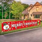 Large Merry Christmas Banner Xmas Decoration Snowman Christmas Tree Hanging Sign