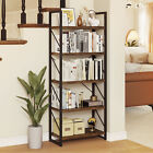 Industrial 4-6 Shelf Wood Bookcase Bookshelf Storage Display Rack Book Shelving