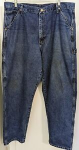 Wrangler Carpenter Jeans 38X32 Tag Blue Denim Straight Leg Mens Loose Baggy Y2K