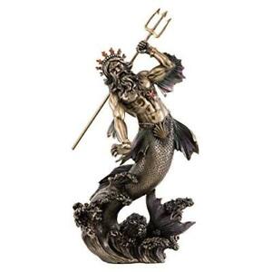 Top Collection Poseidon Holding Trident Statue- Greek God of the Sea,