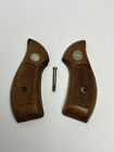 Smith & Wesson Vtg Factory Wood Grips Pair, J Frame, Round Butt w/ Screw S&W