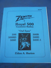 Zenith Royal 500 Portable Transistor Radio 20 Pg Book Booklet Author-Dr. Horton