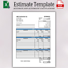 Contractor Estimate Template | Construction Bid Spreadsheet  | Scope of Work