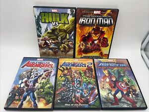 Lot 5 DVDs Marvel MCU DVDs Iron Man Ultimate Avengers  Hulk Vs Thor