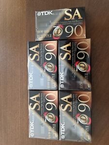 Lot of 5 NEW Sealed TDK SA90 Type II High Position Blank Cassette Tapes