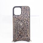 Bandolier Leopard Print Cross body iPhone 12 Pro Max case with card holder