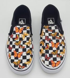 Vans Women's Asher Butterfly Checkboard Multi Slip On Skate Shoes  Size 7.5 NEW