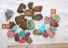 LOT Agate Geode Slab Cut jewelry craft hanging string strung Stone slice Crystal
