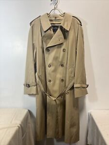 Vintage Brooks Brothers Trench Coat Mens Size 44R Double Breasted