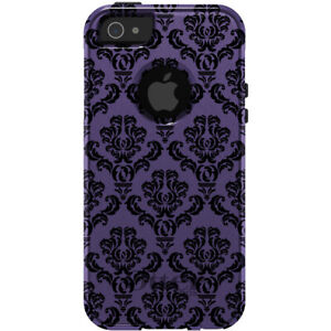OtterBox Commuter for Apple iPhone (Pick Model) Purple Black Damask Floral
