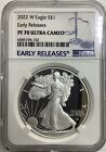 2022 W PROOF SILVER EAGLE NGC PF70 ULTRA CAMEO EARLY RELEASES BLUE LABEL