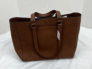 New Rare Coach Hudson Leather Double Handle Tote Brown Coach Dust bag Men/Women