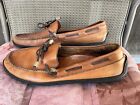 Cole Haan Men's Brown Leather Driving Shoes Slip On Loafer Mocs Size 12 M