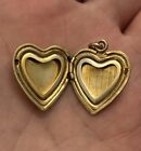 Beautiful Antique Etched Heart Locket Pendant Necklace 1/20 10K Gold Sterling