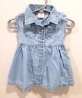 Baby girl short sleeve chambray dress 6, 9 months