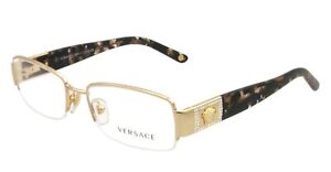 Versace Womens Gold Frame Eyeglasses 0VE1175B 1002 53 mm Diameter Lenses,