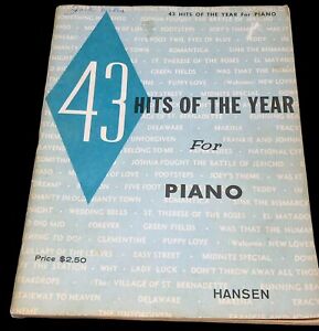New Listing43 Hits of The Year For Piano Vintage Sheet Music Book  1960 Hansen