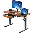 VEVOR Adjustable Height Standing Desk Electric w/ Drawer/Monitor Riser for Home