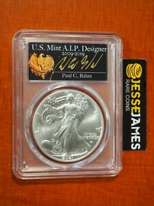 2021 (W) SILVER EAGLE PCGS MS70 PAUL BALAN SIGNED FIRST DAY OF ISSUE FDI TYPE 2