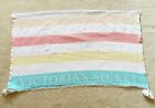 Victorias Secret Beach Blanket Throw Pastel Rainbow Pride Logo Stripe Boho Light
