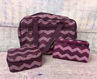 Thirty-one Lot Plum Chevron: All-in-One Mini Tote Organizer, Wallet, Jewelry Box