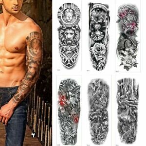 1 Sheets Full Arm Leg Extra Large Temporary Tattoos, Body Art for Men and Women