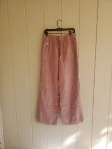 Athleta Pants Size 10T Tall Womens Cabo Linen Wide Leg Pull On Pockets