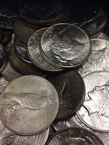 (1) Ch AU/Unc Slider Peace Silver Dollar 1922-1925 Coin Collection Bullion Bulk