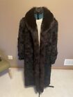 Mink Section Size 2XL To 3XL Dark Ranch Full Length Coat With Fox Shawl Collar