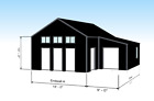 U.S. Made Galvanized Steel 18 x 30 Cabin Kit with 9 x 20 Addition and Porch