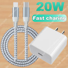 For iPhone 13 12 14 X Fast Charger Cable Cord 20W USB C Power Adapter Cube Block