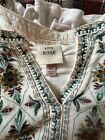 KNOX ROSE Women's White Embroidered Sleeveless Babydoll Top Size XL