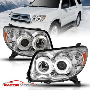 2006-2009 Dual LED Halo Chrome Projector Headlights Pair For Toyota 4Runner SUV (For: 2006 Toyota 4Runner SR5 4.0L)