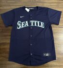 $70 Nike MLB Genuine Seattle Mariners Blue Blank Jersey Men’s Size L 14/16 NWT