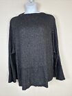 Maurices Womens Plus Size 3 (3X) Dark Gray Plush Knit Top Long Sleeve Stretch