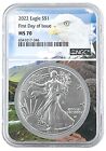 2022 1oz Silver American Eagle NGC MS70 - First Day Issue - Eagle Core - POP 400