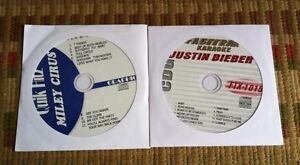 2 CDG KARAOKE DISCS JUSTIN BIEBER MILEY CYRUS MUSIC CD+G SONGS CDG SET lot