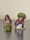 Vintage Salt and Pepper Shakers - Spanish Man and Woman - Signed Mexi