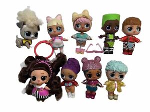 LOL Surprise Lot of 9 Dolls with Bags, Sunglasses, Headbands, & Accessories