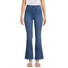 No Boundaries Juniors Front Seamed Medium Wash Blue Pull On Flare Jeggings NEW
