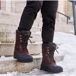 Kamik Nations Waterproof Snow Winter Boots, Brown Suede -40 F Men's 8 NEW W/Box