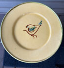 New ListingVintage Aigues Vives Blue Bird Yellow Redware Pottery Large Plate 12” France
