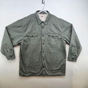 Levis Shirt Jacket Men's Size XXL Green Sherpa Lined Shacket