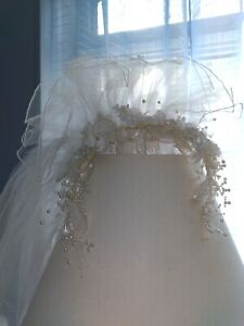 Vintage Bridal Veil, Ruffled Headpiece , 3 