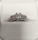 14kt white gold diamond ring.  Size 8