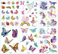 6 X Unicon Butterfly Kids Cartoon Waterproof Body Temporary Tattoos Stickers US