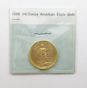 1986 1/4 Ounce United States Gold Eagle 1/4 Ounce Fine Gold in Holder No Reserve