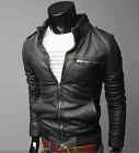 New Men's Slim Fit Zipper Designed PU Leather Jacket Coat *5 sizes* Free Post*