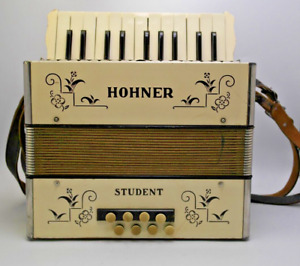 Vintage Hohner Student Accordion with Case and Book Made in Germany